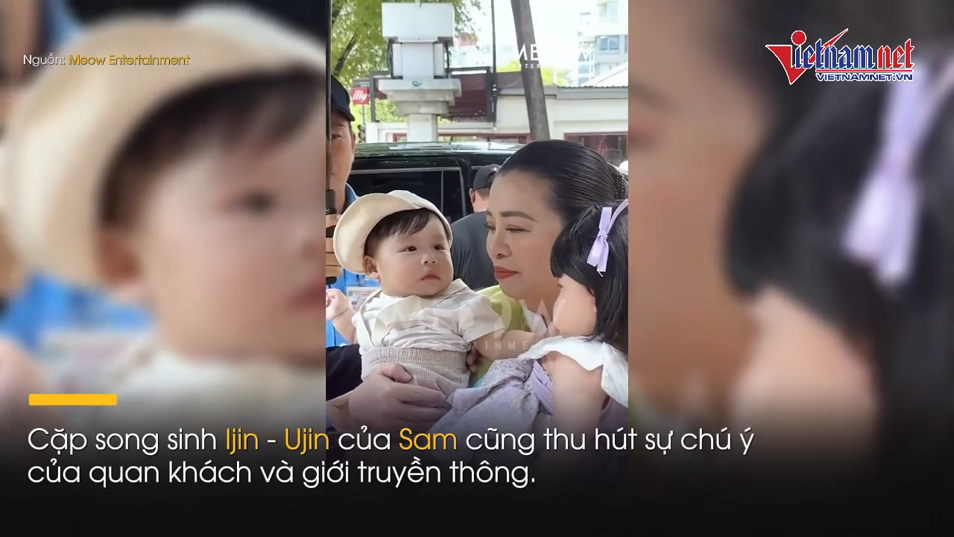 Diễn viên Sam lần đầu khoe 2 con sinh đôi lai Hàn